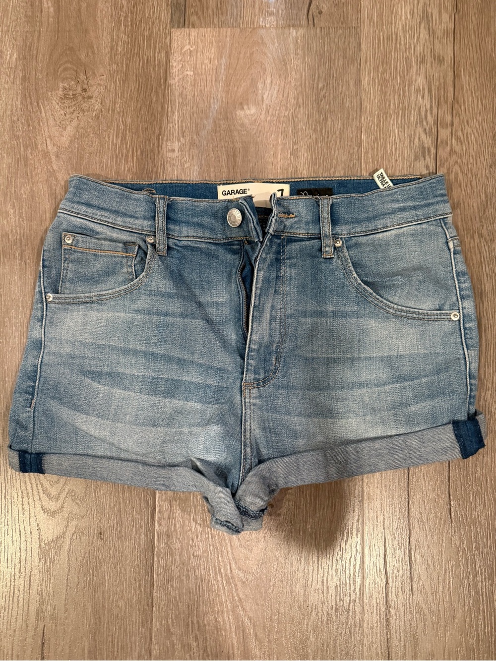 Garage Light Wash Denim Roll-Cuff Women's Shorts